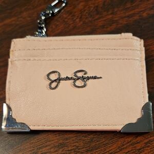 Jessica Simpson Pink Card Holder with Silver Accents